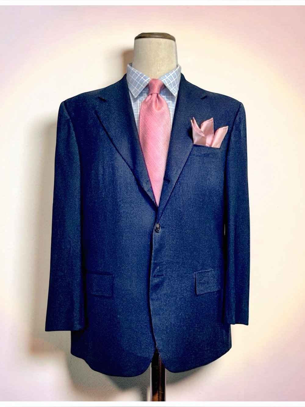 Bijan Men’s Navy Micro-Check Suit | Super 100’s Wool | Luxury Italian Tailoring - Picture 15 of 16